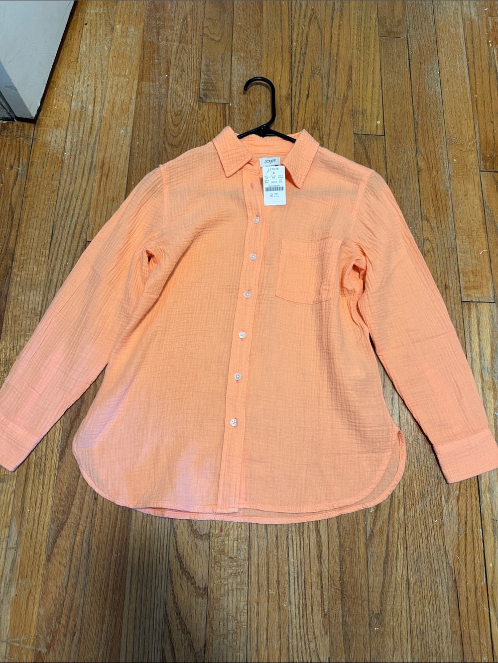 J. Crew  Peach Long-Sleeve Button-Down Shirt 100% cotton
